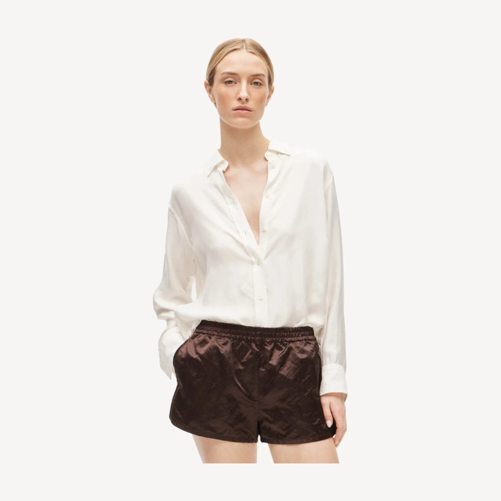 Boxer short in memory satin