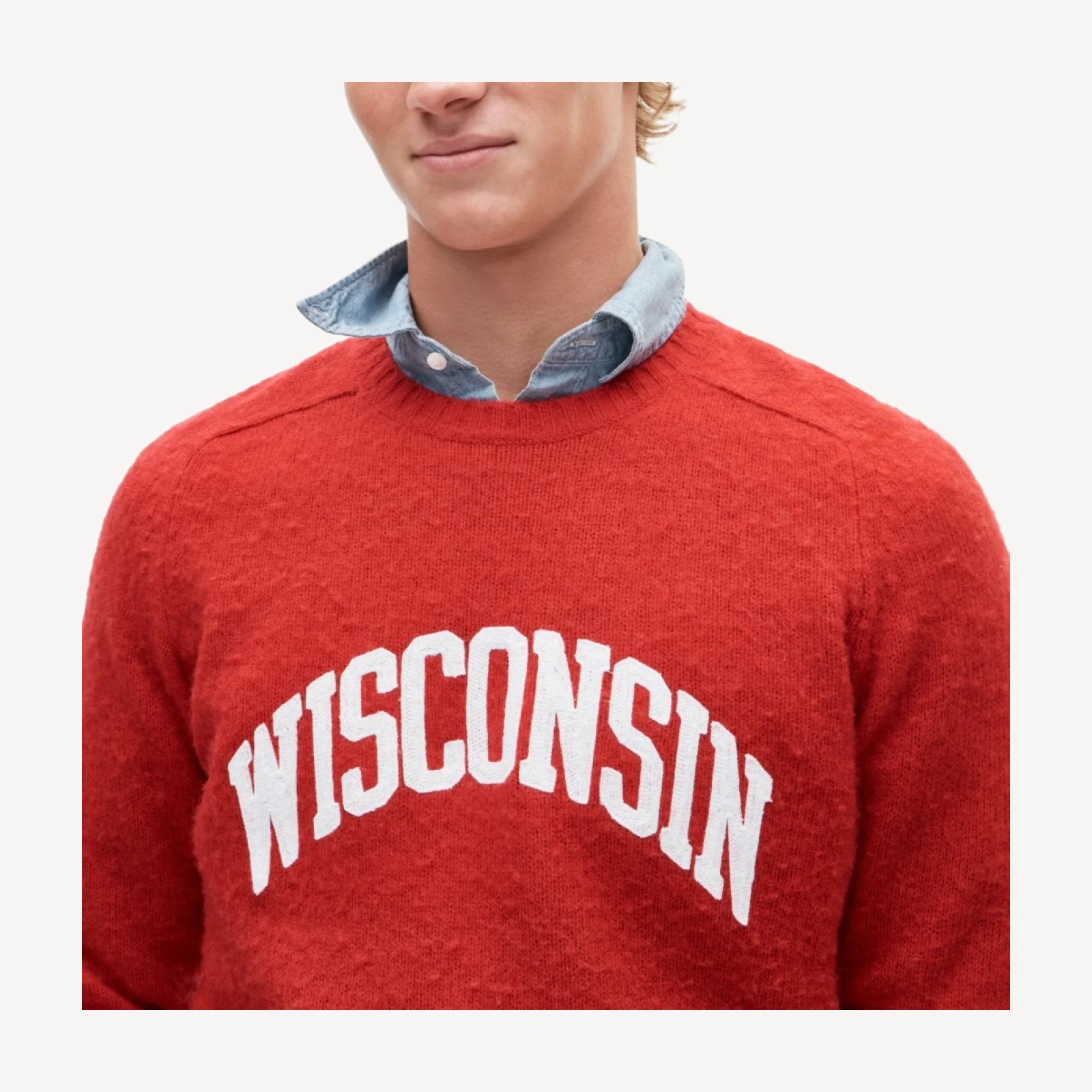 '47 x J.Crew brushed wool Wisconsin sweater