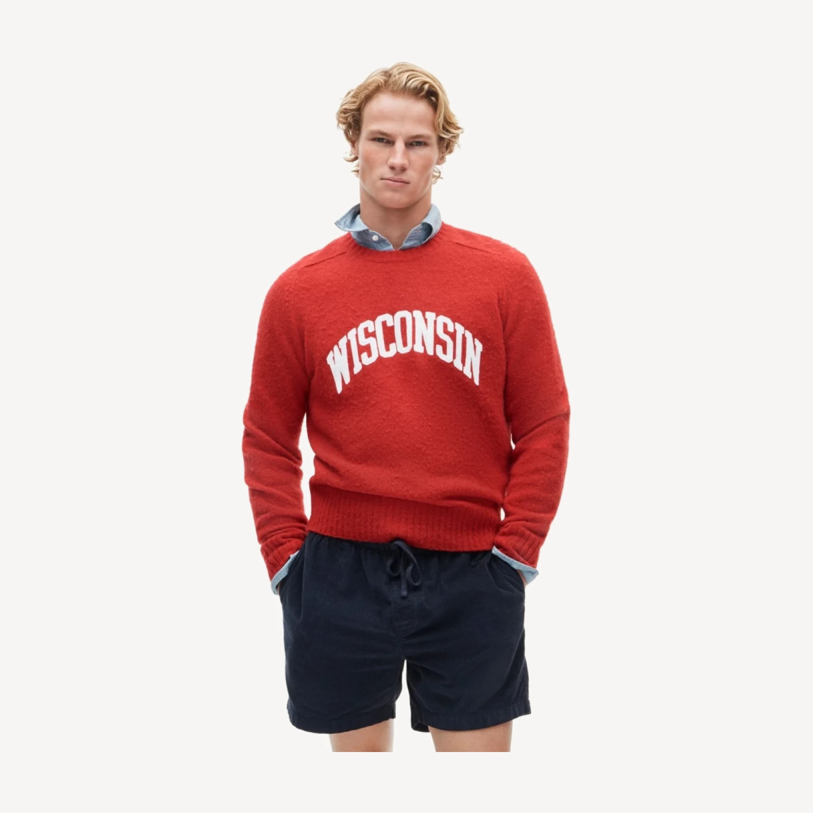 '47 x J.Crew brushed wool Wisconsin sweater