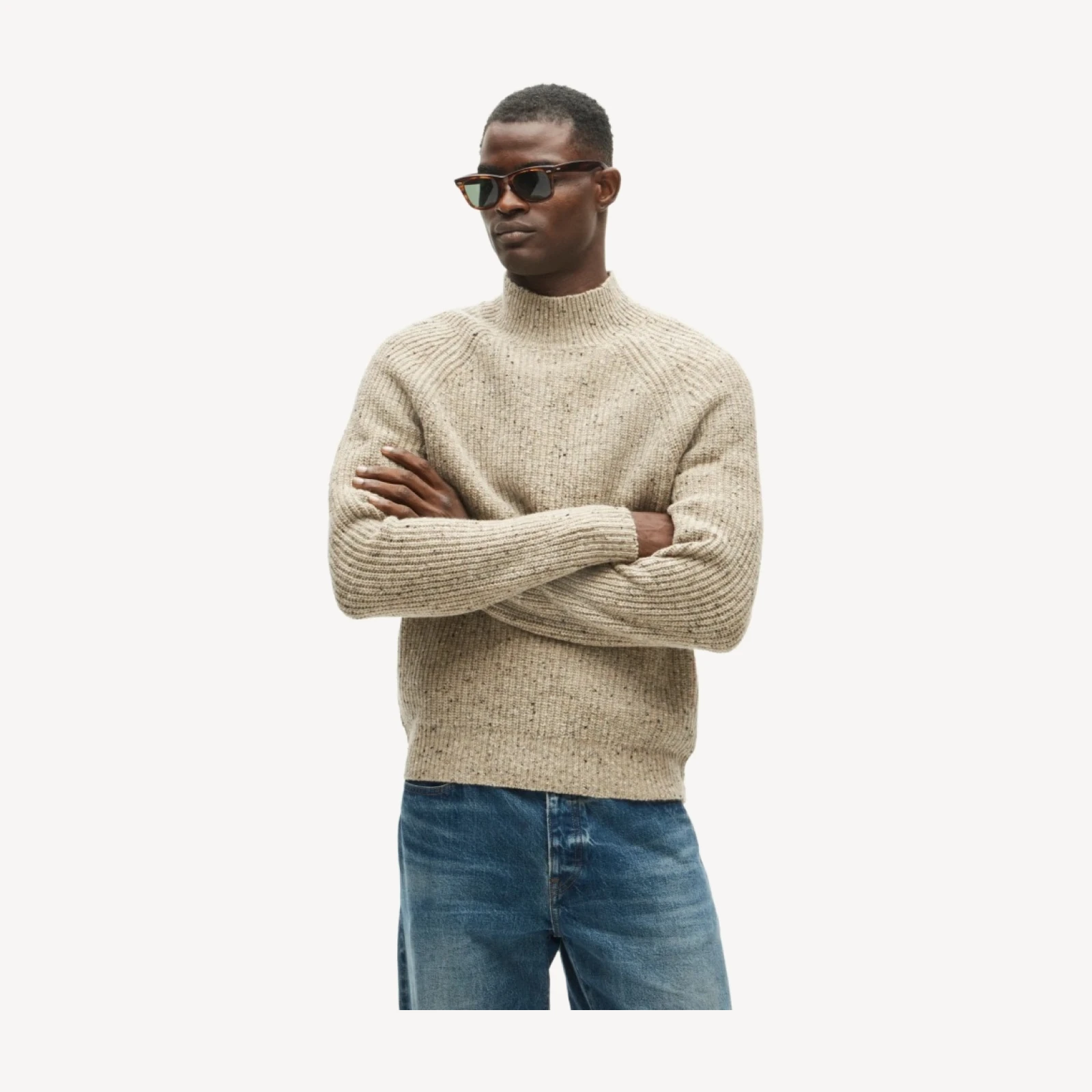 Mockneck sweater in wool