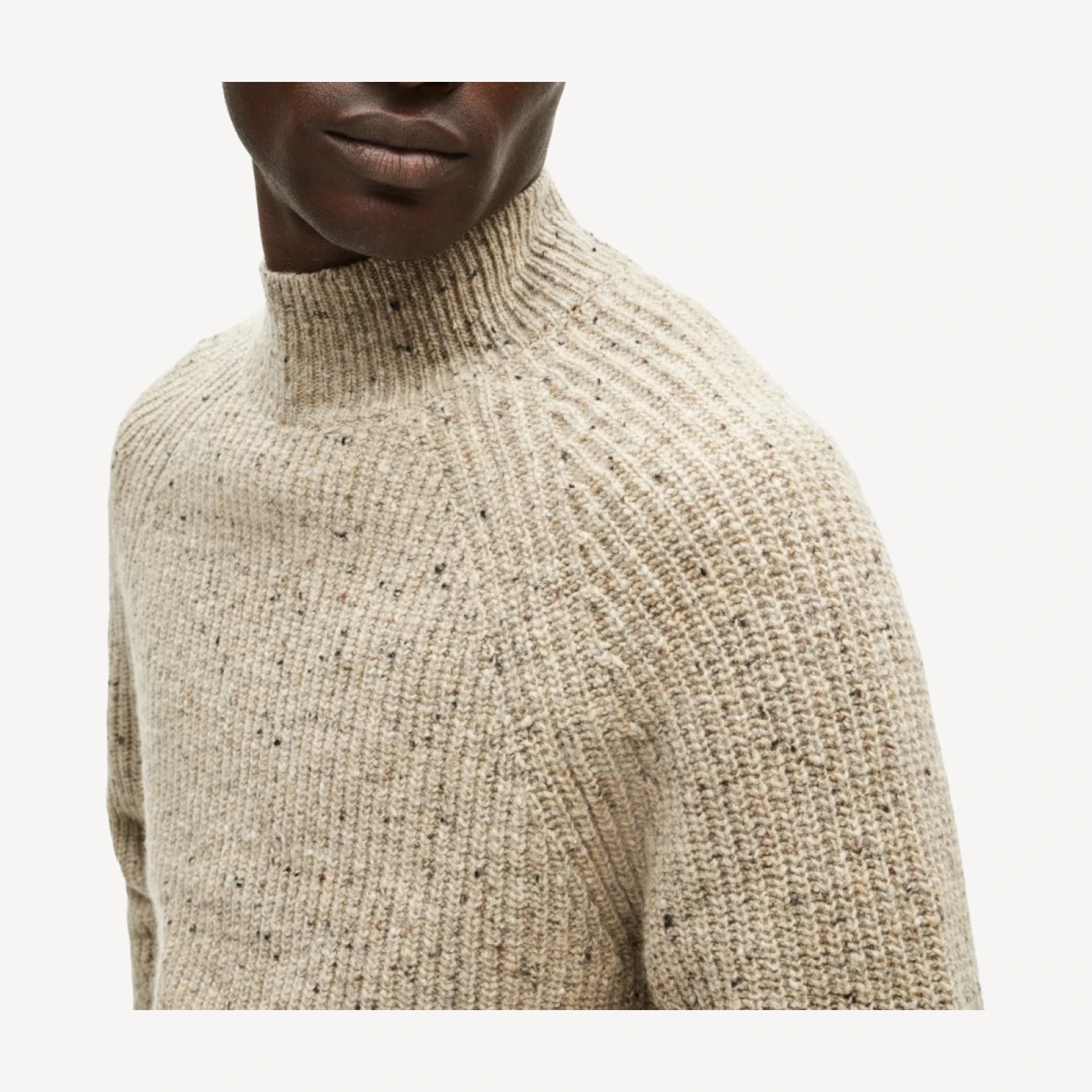 Mockneck sweater in wool