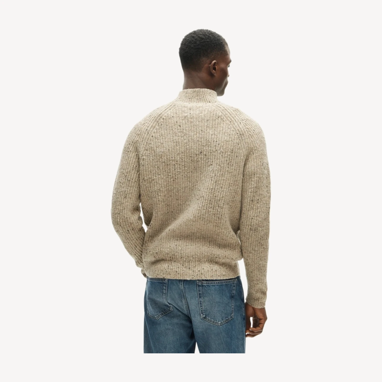 Mockneck sweater in wool