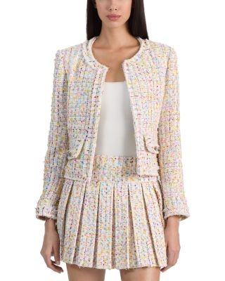 Alice and Olivia Landon Cropped Tweed Jacket