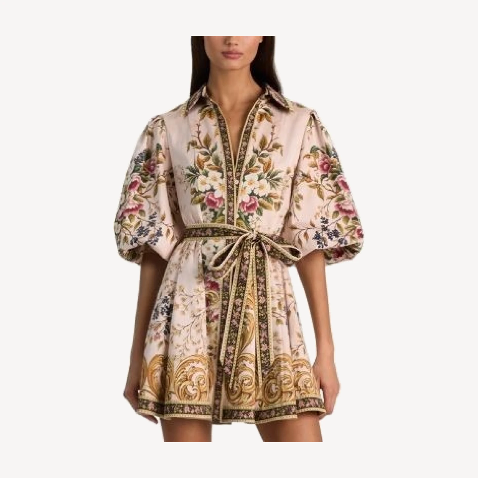 Alice and Olivia Lucy Cotton Stretch Mini Shirt Dress