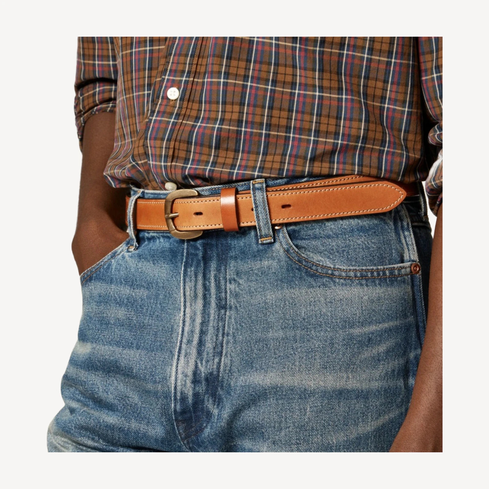 Bootcut creased jean in vintage medium wash