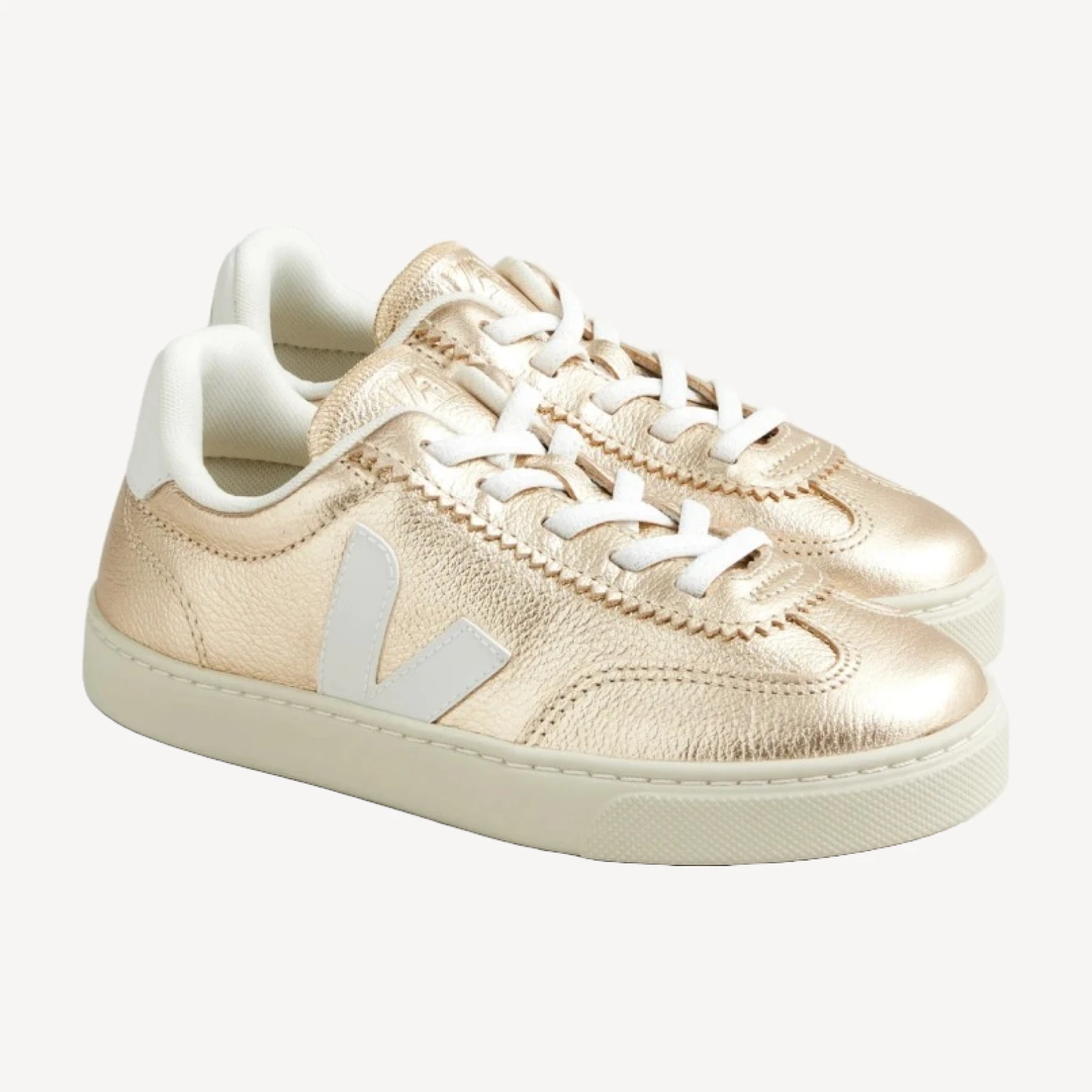 Kids' Veja™ volley metallic leather sneakers