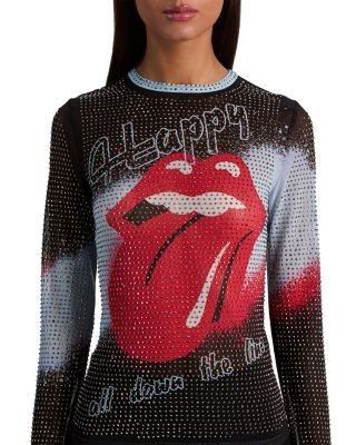 Alice and Olivia Delaina Embellished Crewneck Top
