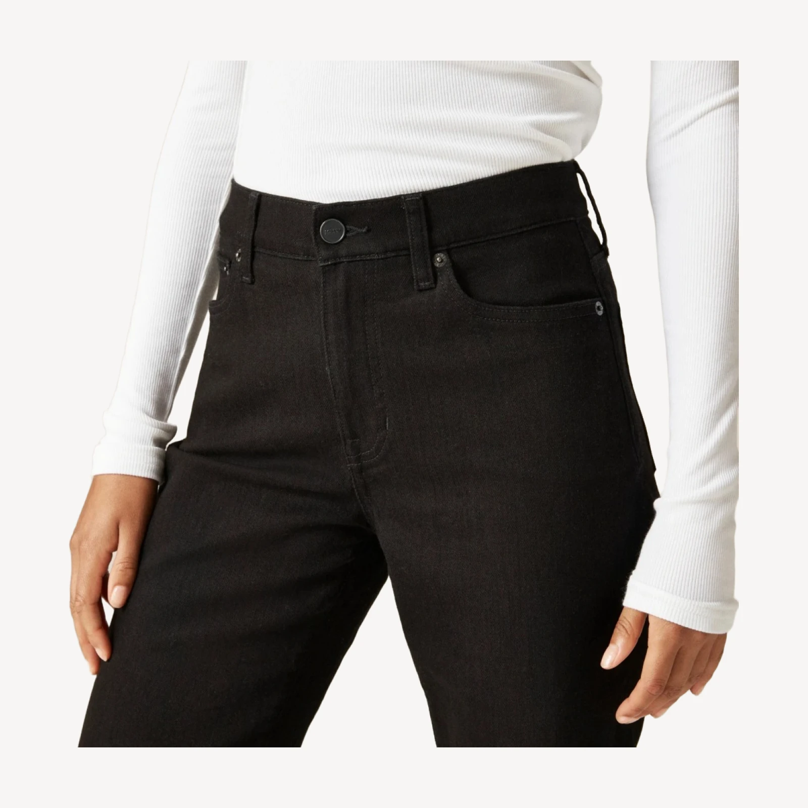 Petite nipped straight jean in stretch