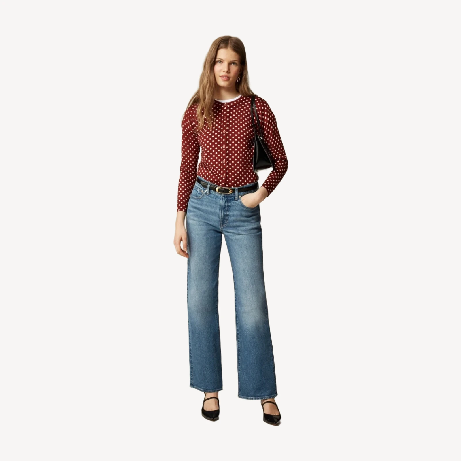 Full-length slim-wide jean
