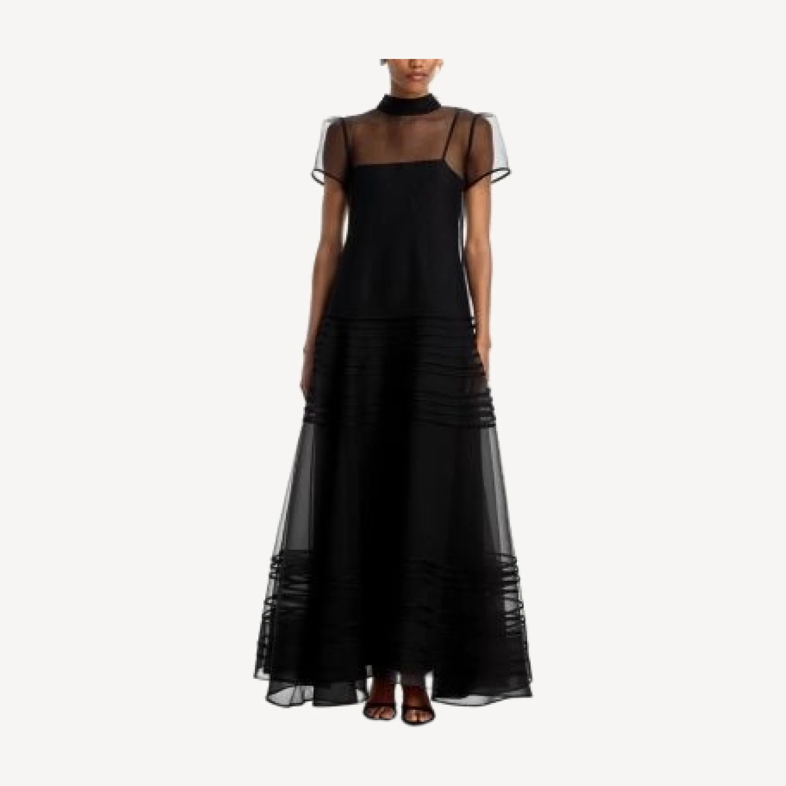 Staud Stratton Sheer Overlay Maxi Dress