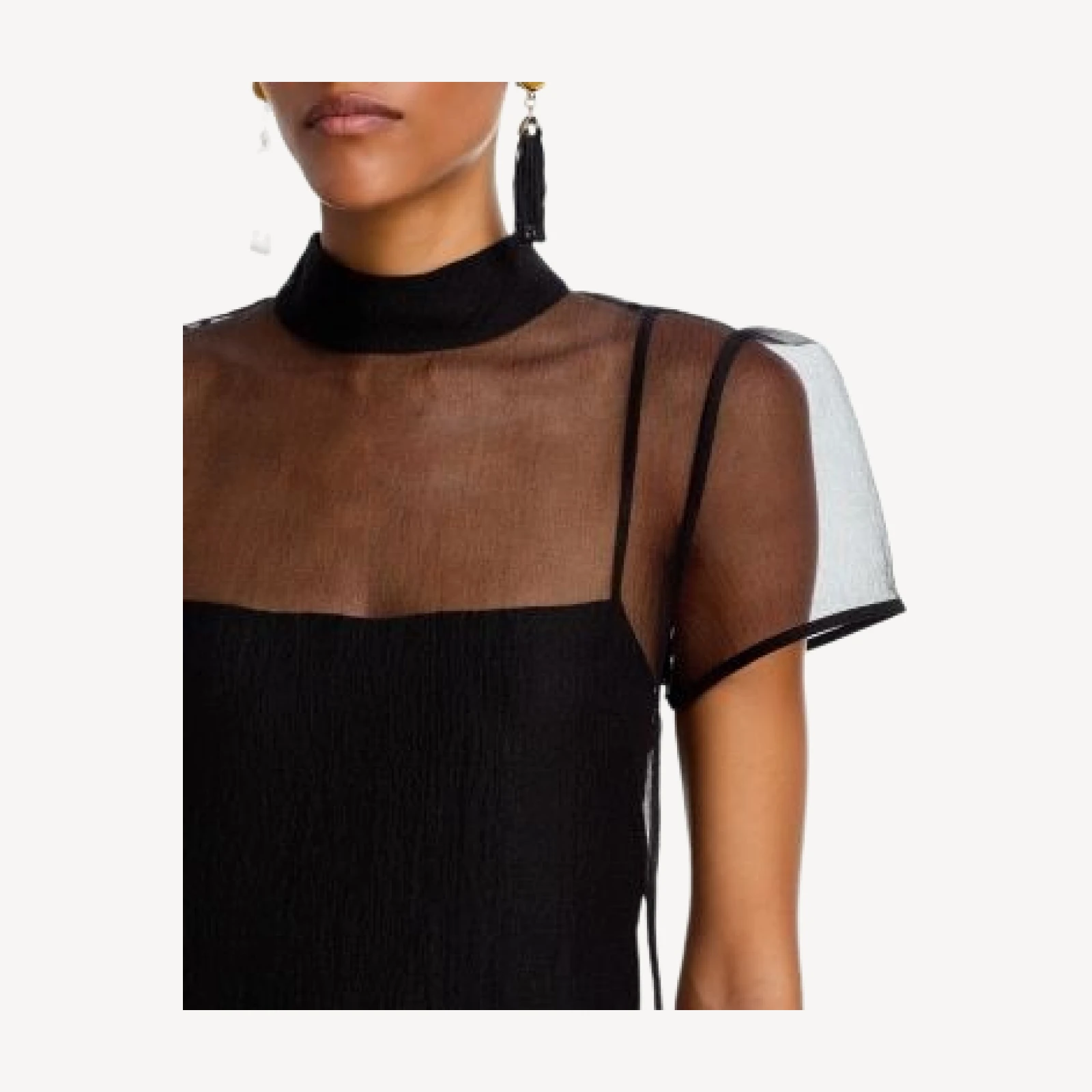 Staud Stratton Sheer Overlay Maxi Dress