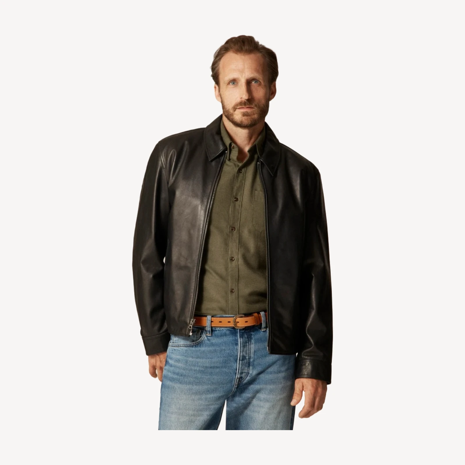 Moto jacket in Italian broken-in leather