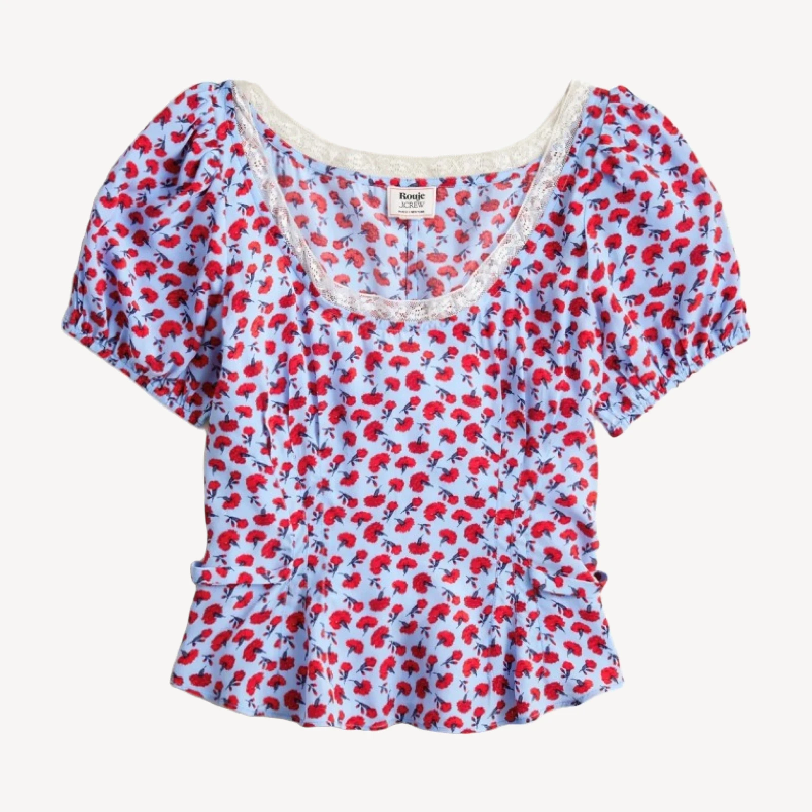 Rouje X J.Crew Poet top in carnation print