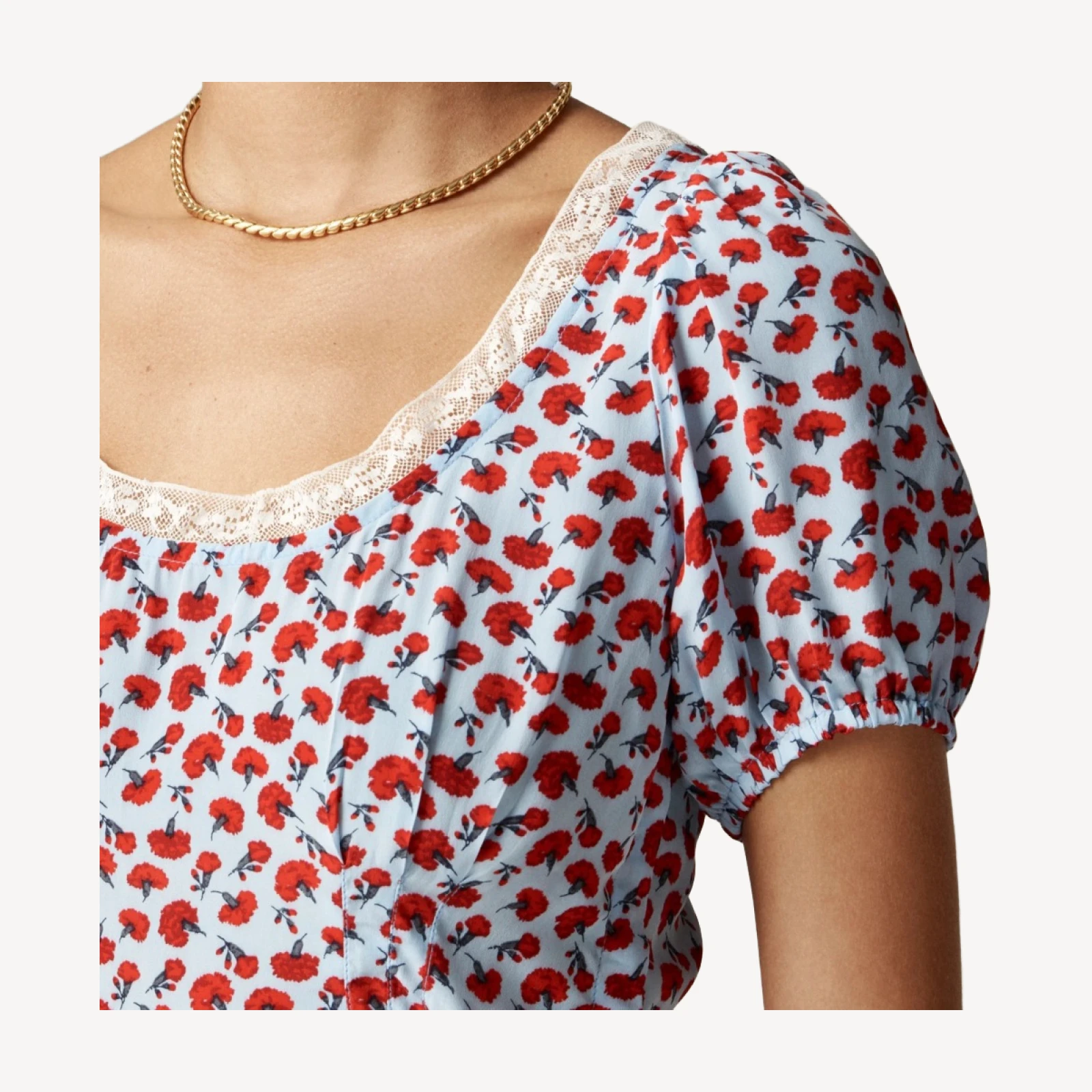 Rouje X J.Crew Poet top in carnation print