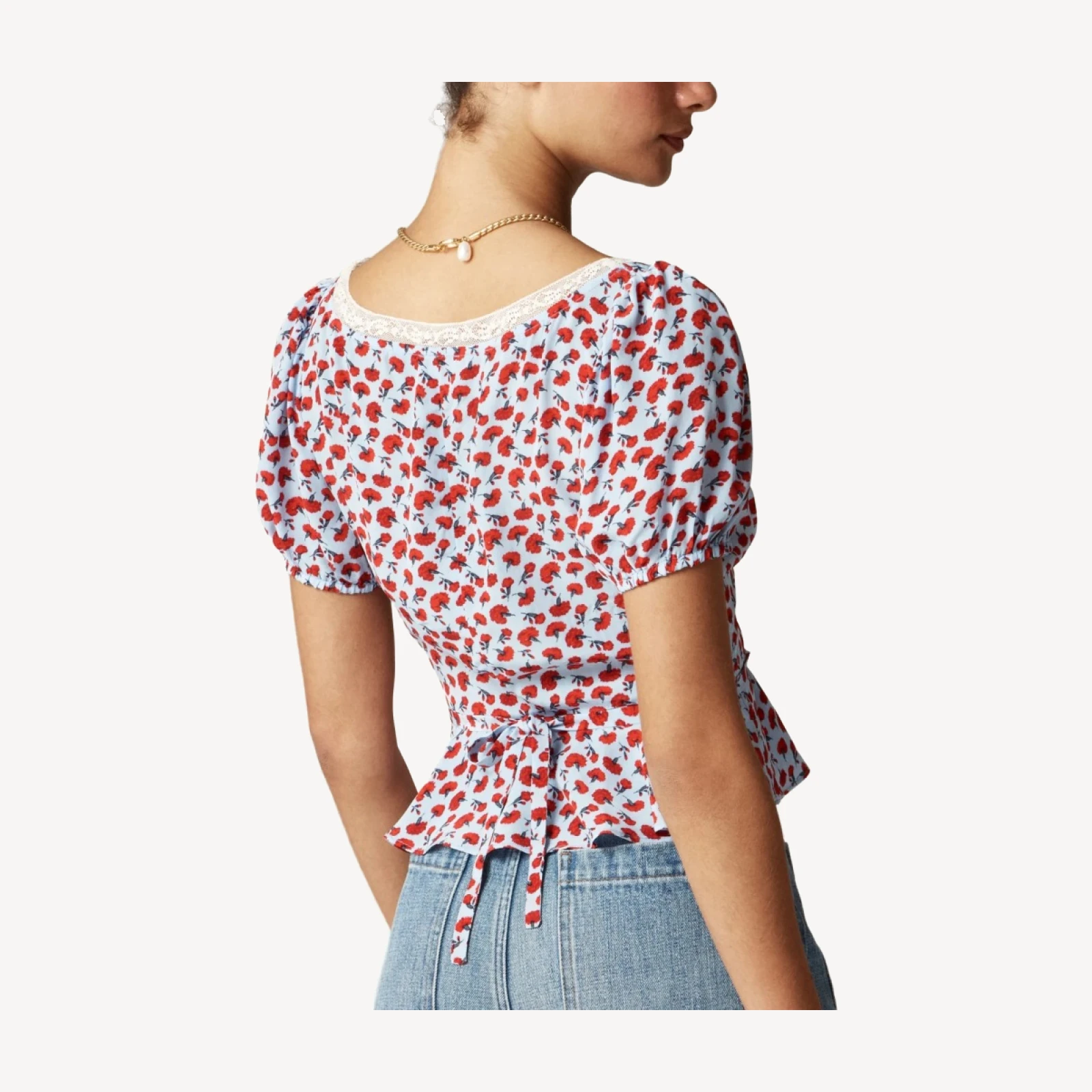 Rouje X J.Crew Poet top in carnation print