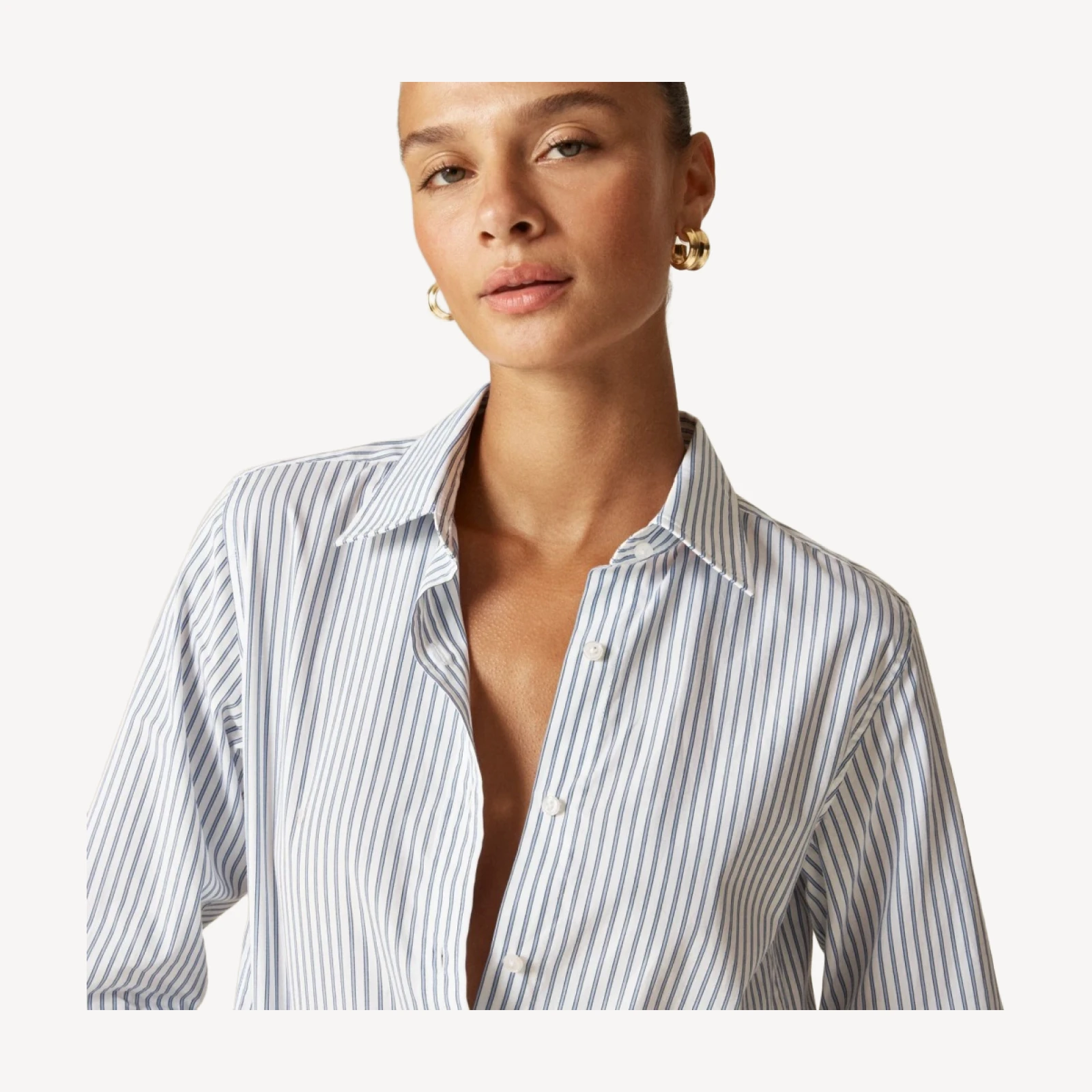 Jules classic-fit button-up shirt in striped cotton poplin