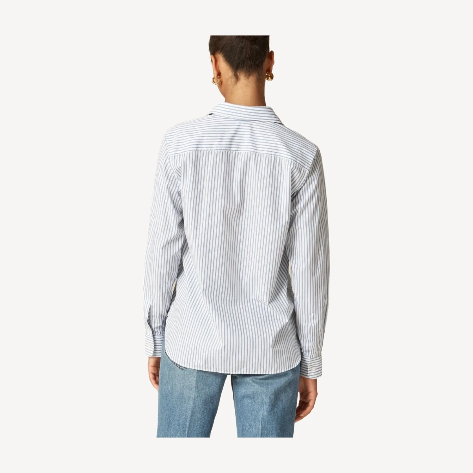 Jules classic-fit button-up shirt in striped cotton poplin