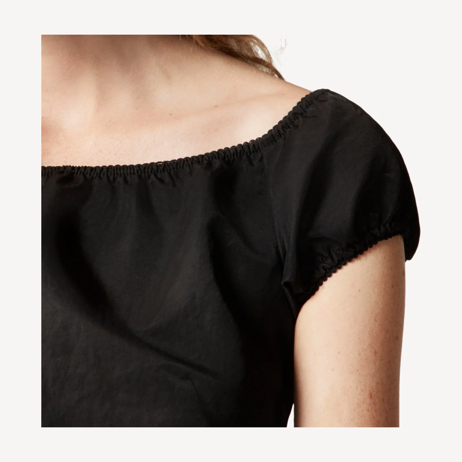 Off-the-shoulder mini dress in textured nylon
