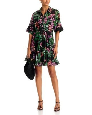 Kobi Halperin Pierre Printed Tie Waist Mini Dress