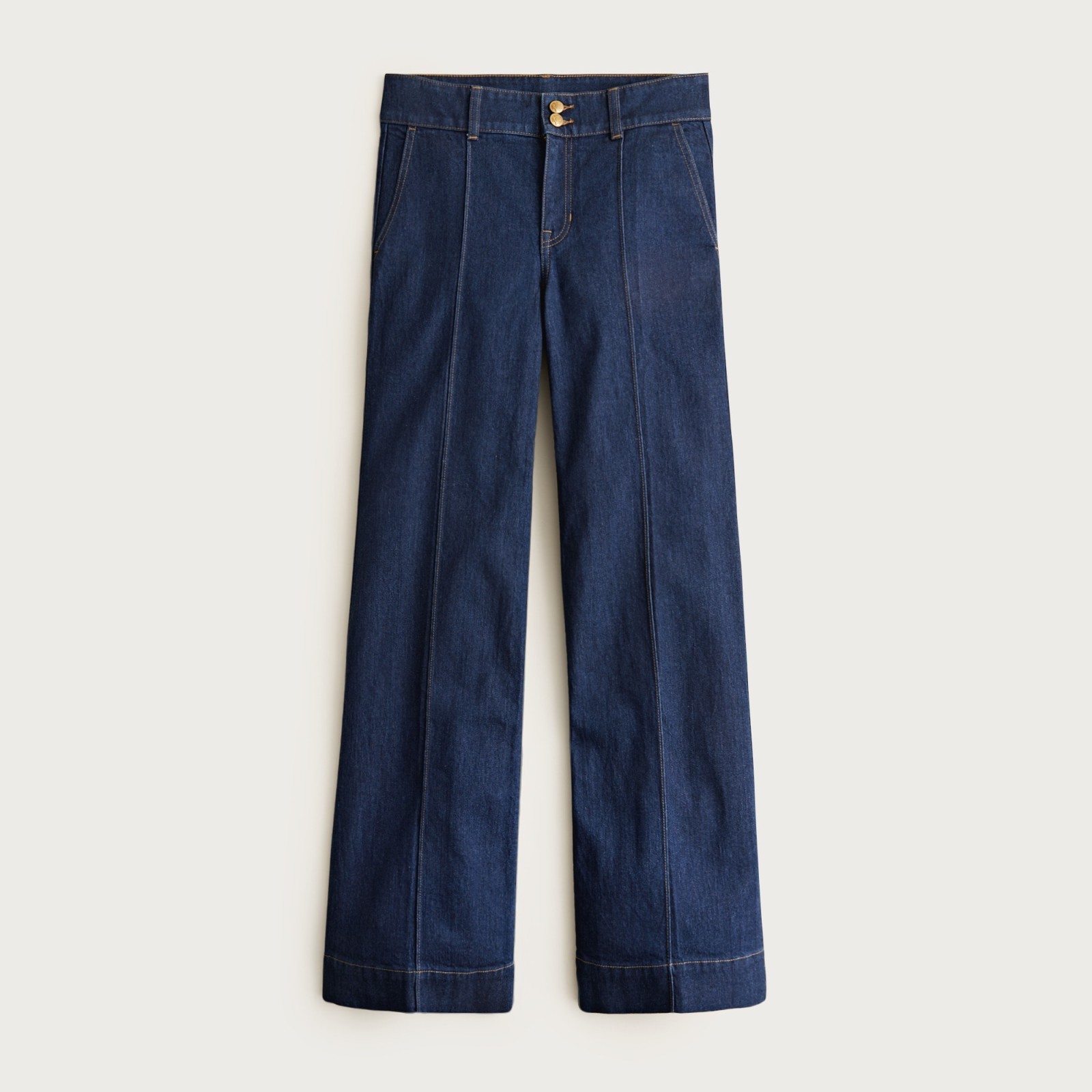 Denim trouser jean with stacked buttons