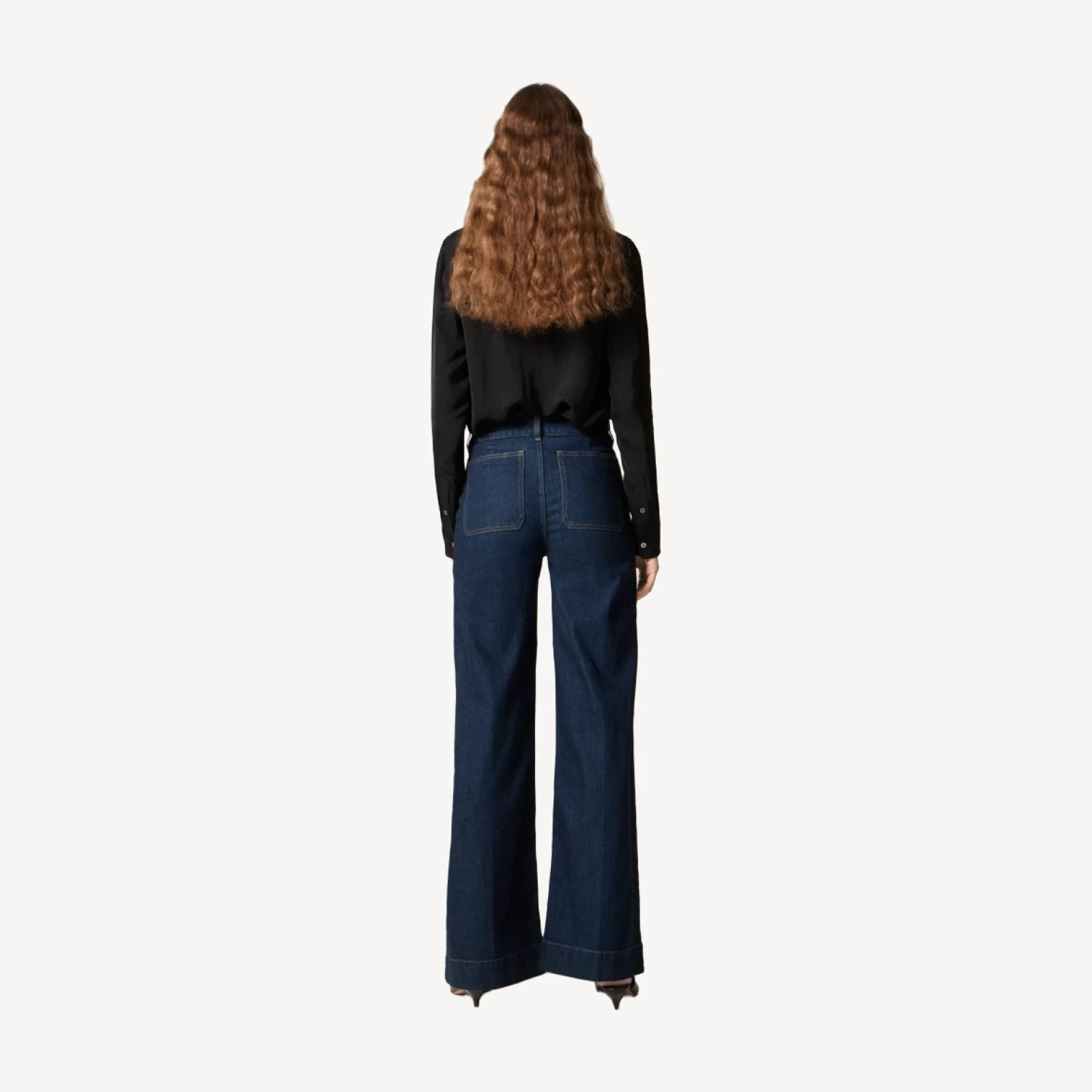 Denim trouser jean with stacked buttons