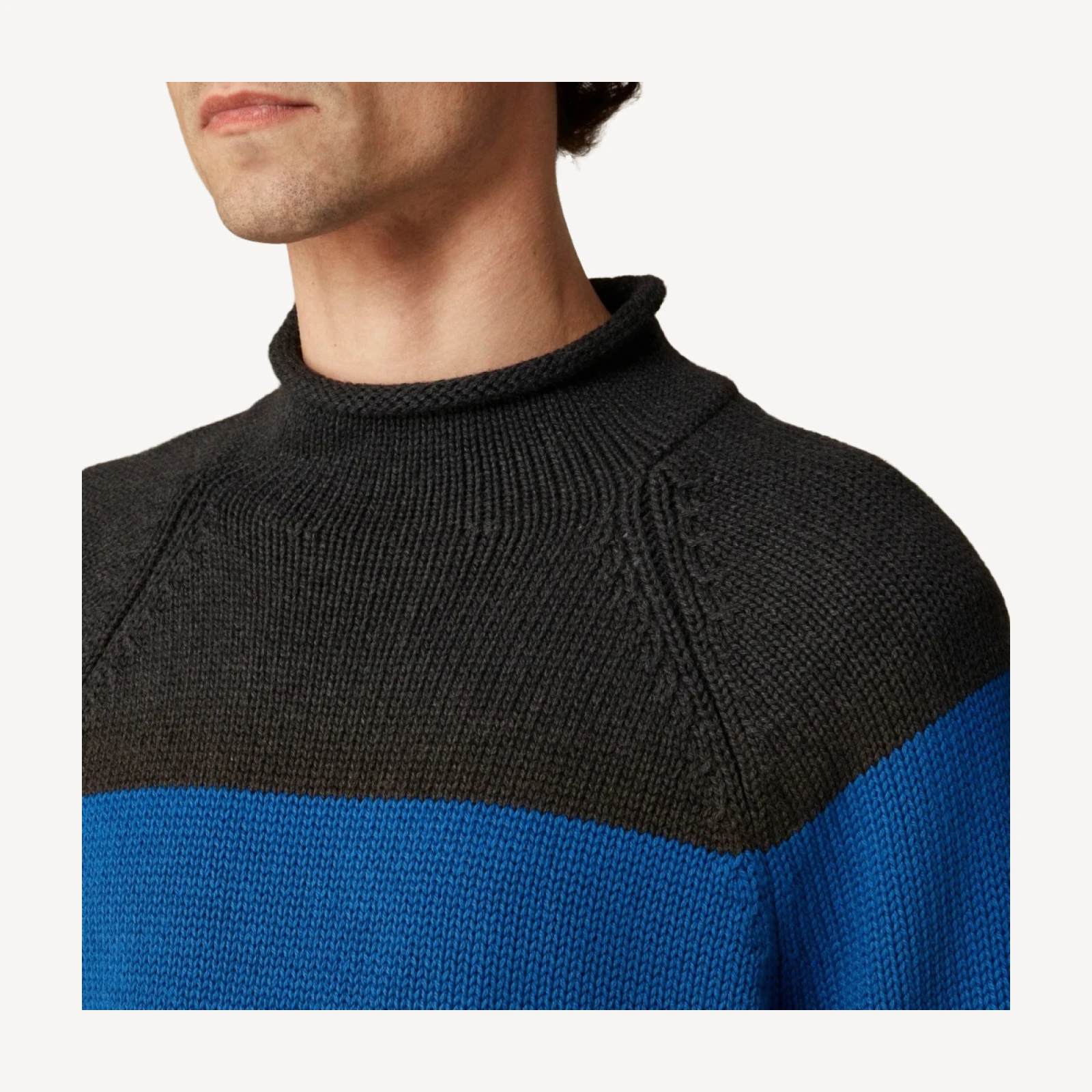 1988 Rollneck™ sweater in cotton hoop stripe