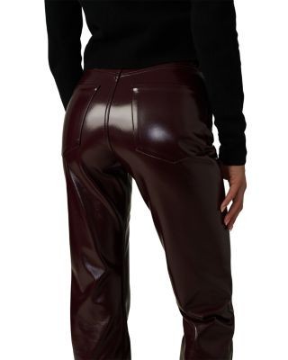 Joe's Jeans The Patent High Rise Faux Leather Jeans in Bordeaux