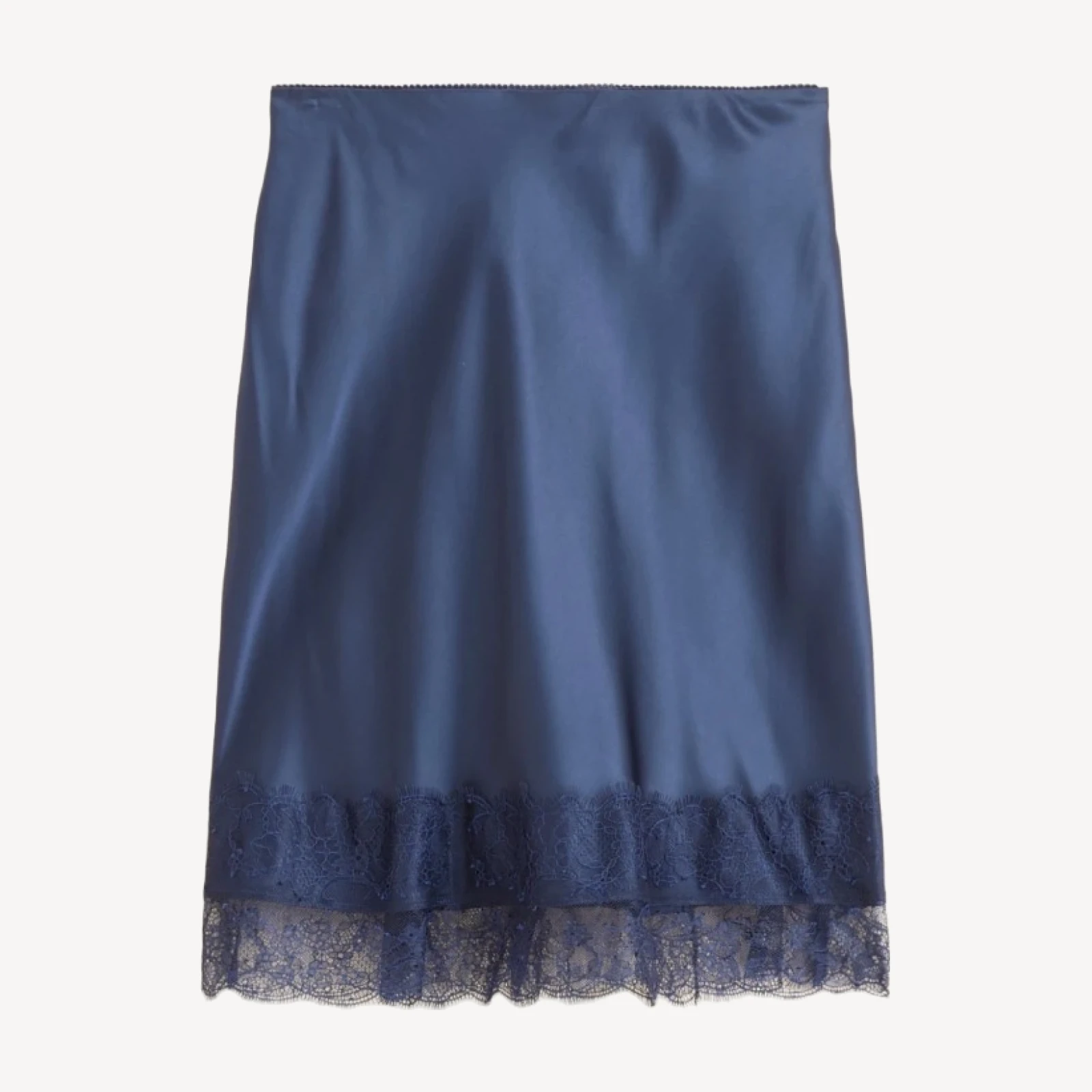 Gwen lace-trim slip skirt in luster charmeuse