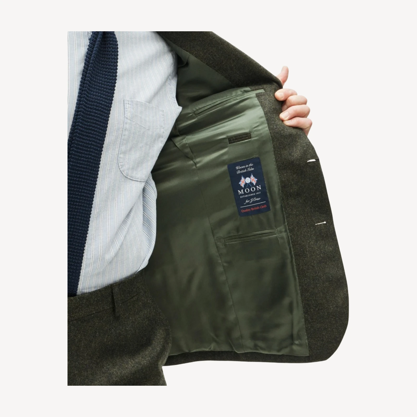 Ludlow Slim-fit suit jacket in English donegal wool tweed