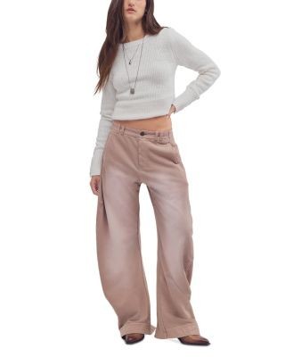 Free People Spotlight Cotton Blend Wide Leg Pants