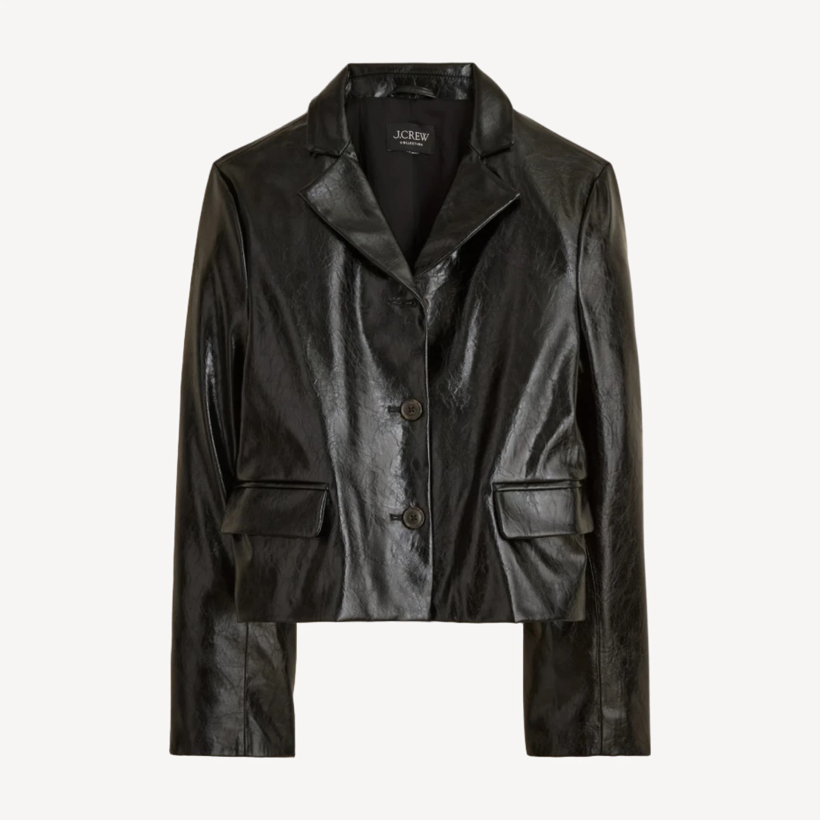 Shirt-jacket in faux distressed leather