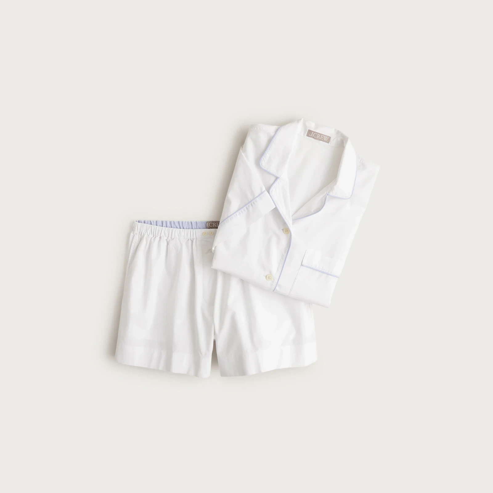 Pajama short set in end-on-end cotton