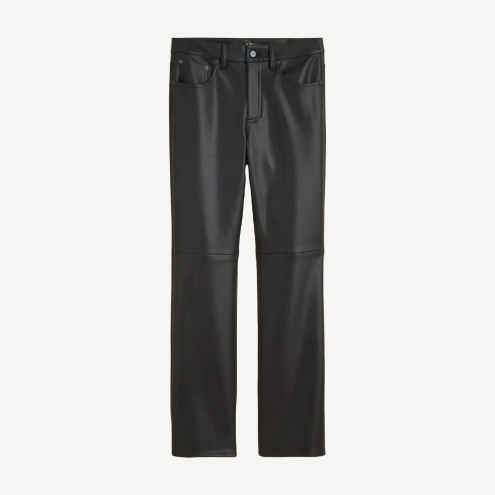 Nipped straight pant in faux leather