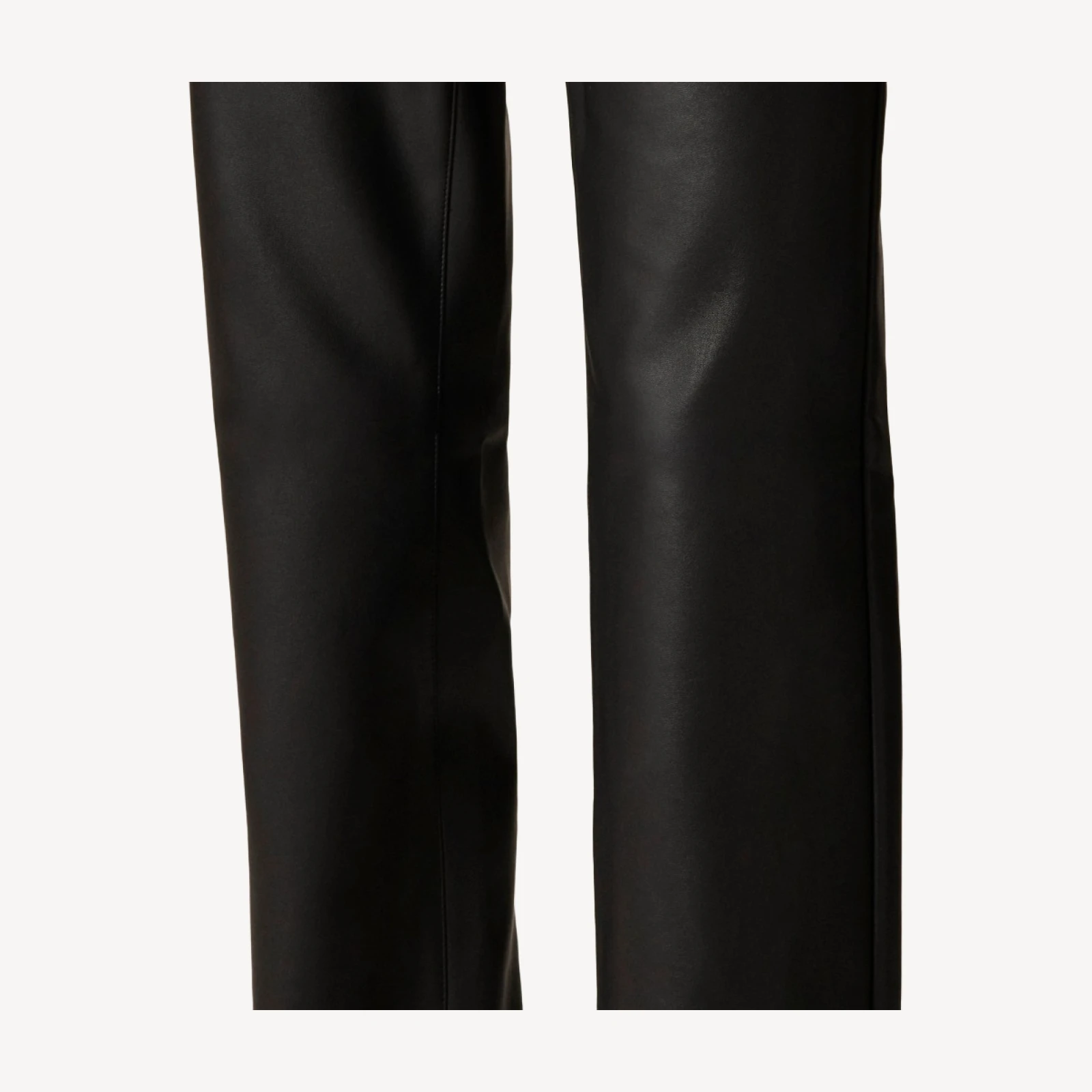 Nipped straight pant in faux leather