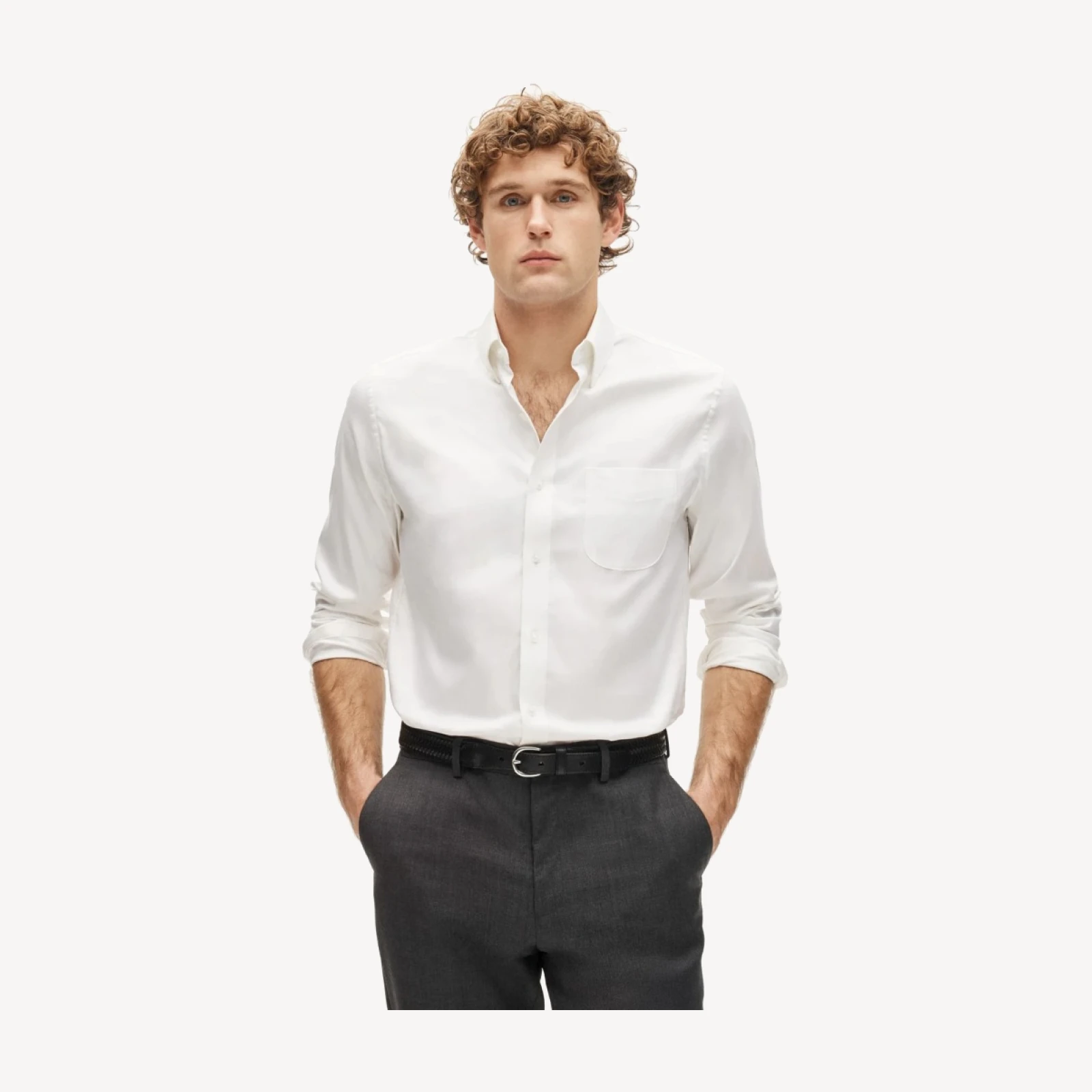 Bowery performance stretch oxford shirt with button-down collar