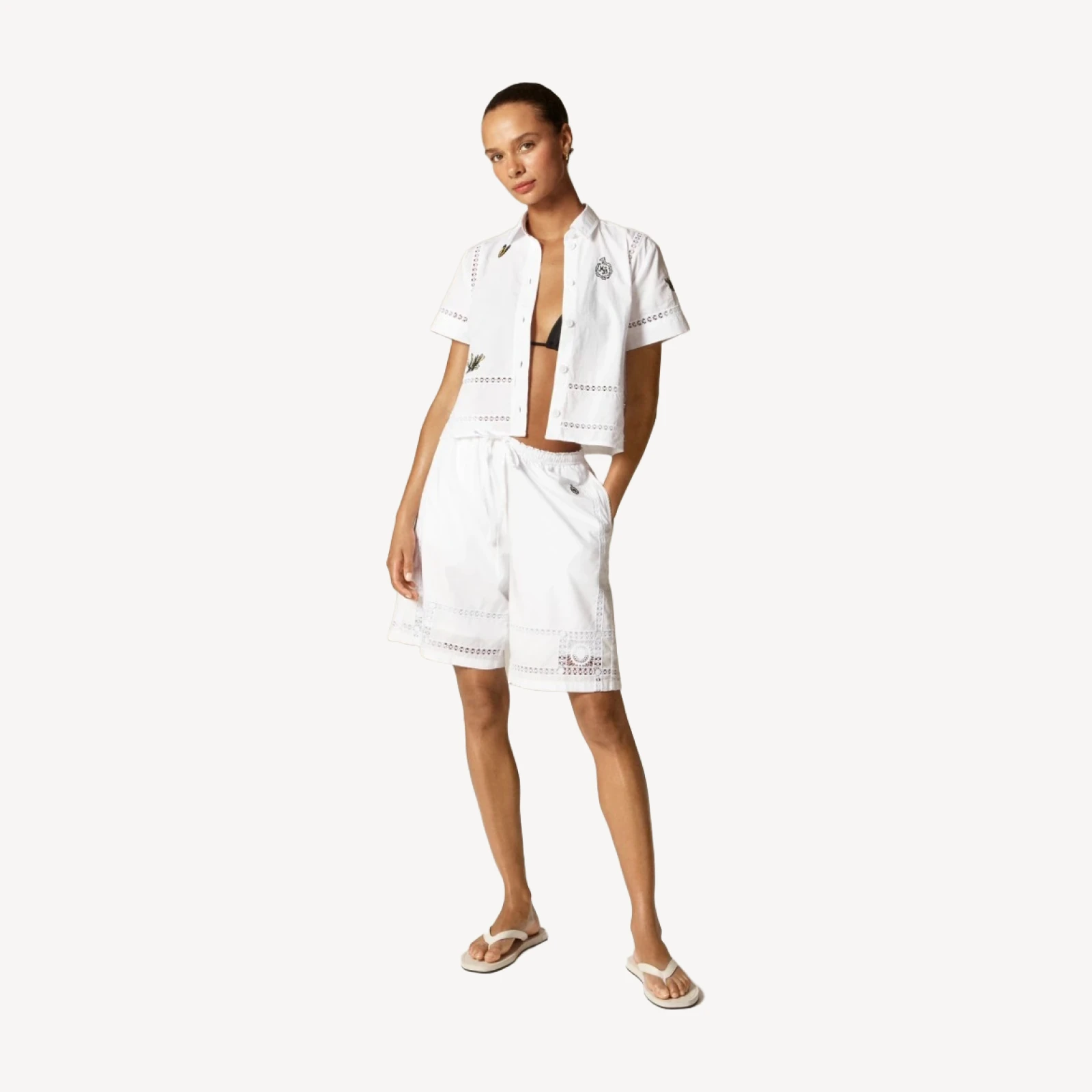 Masseria San Domenico X J.Crew Soleil eyelet-trim short