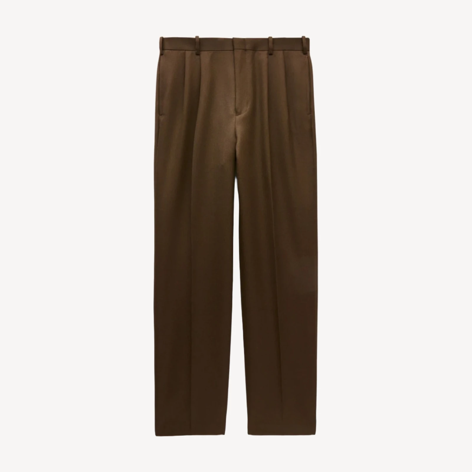 Relaxed-fit double-pleated trouser in Italian wool cavalry twill