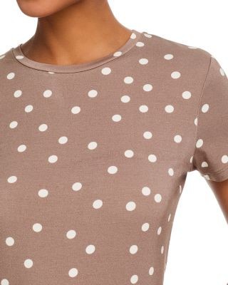 L'Agence Ressi Crewneck Polka Dot Print Tee