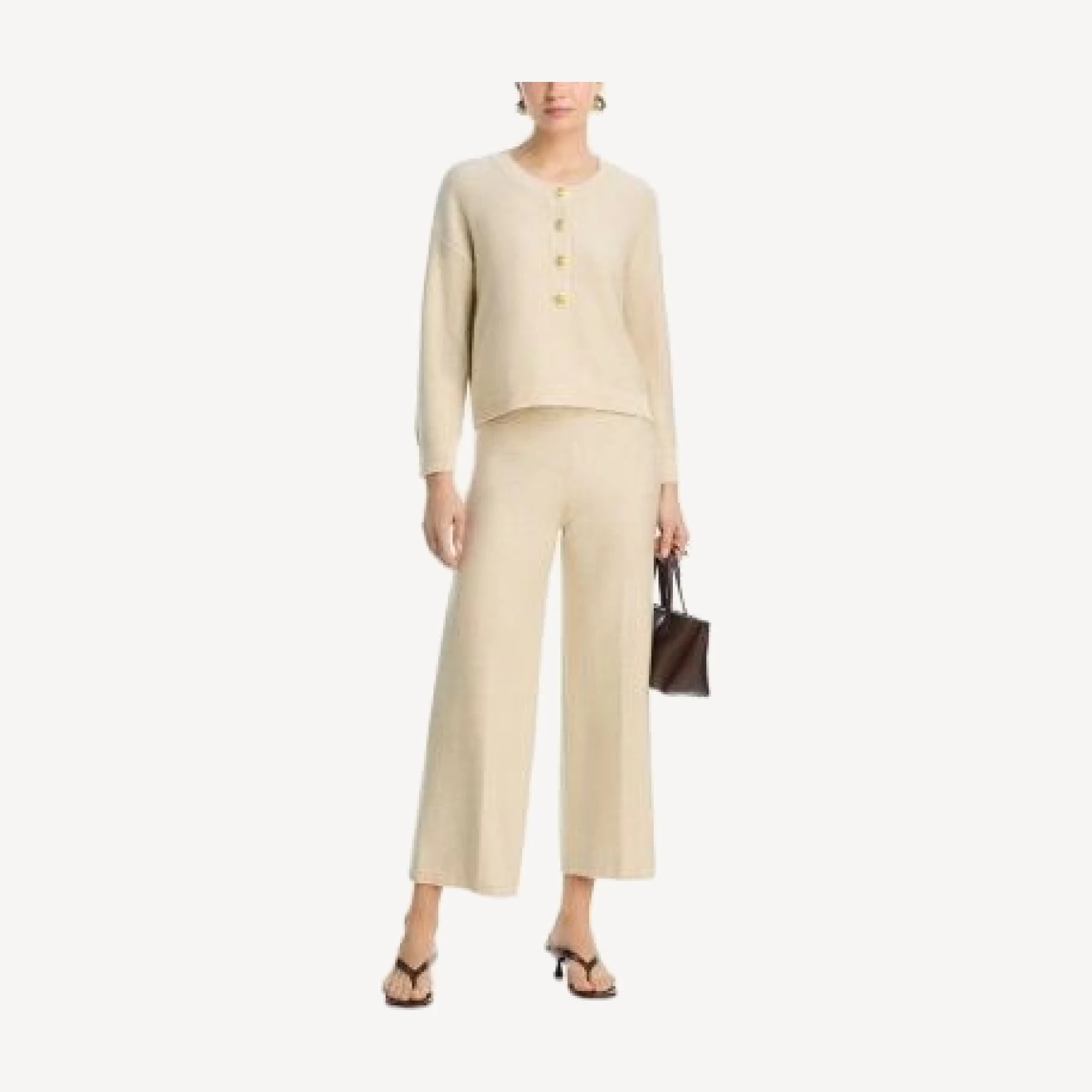 L'Agence Hadassah Loop Knit Henley Sweater
