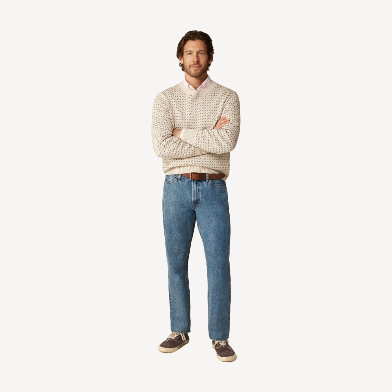 Heritage cotton sweater in bird's-eye stitch