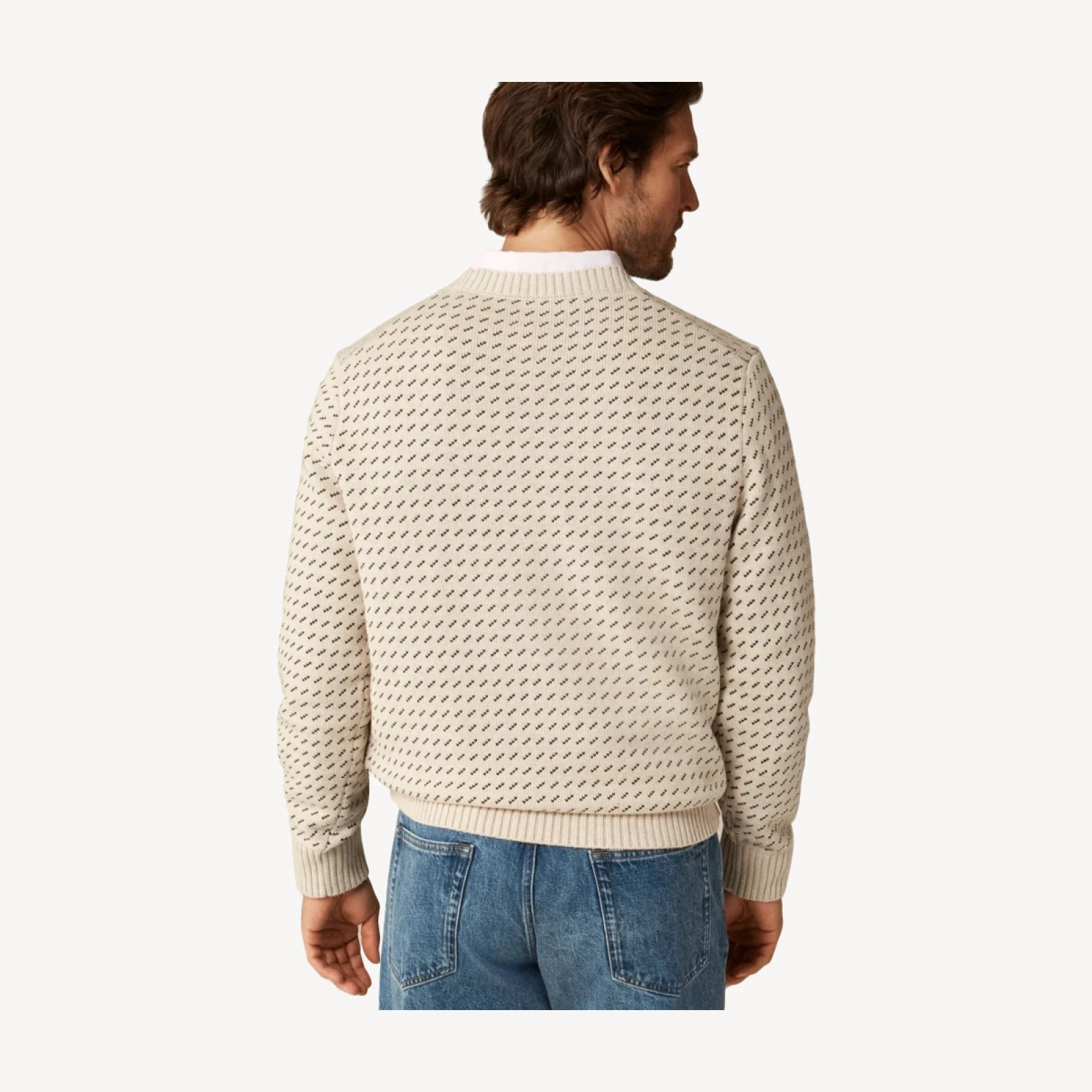 Heritage cotton sweater in bird's-eye stitch