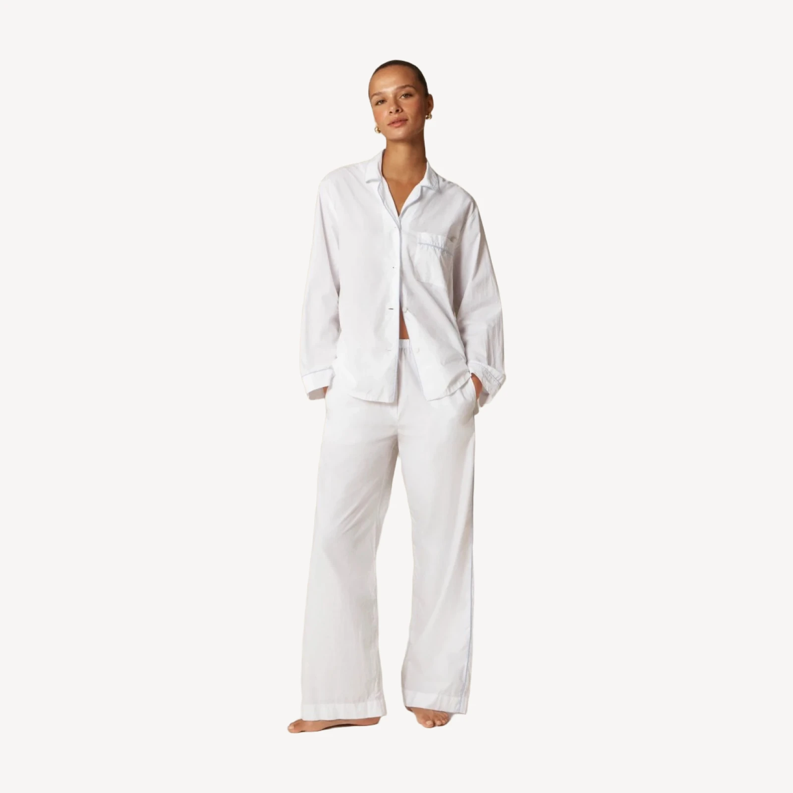 Classic pajama pant set in end-on-end cotton