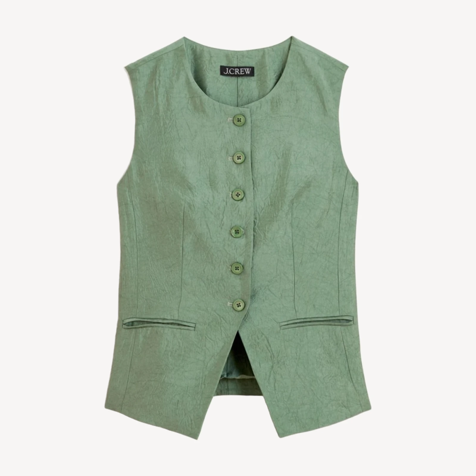 Essential cutaway vest top in textured satin