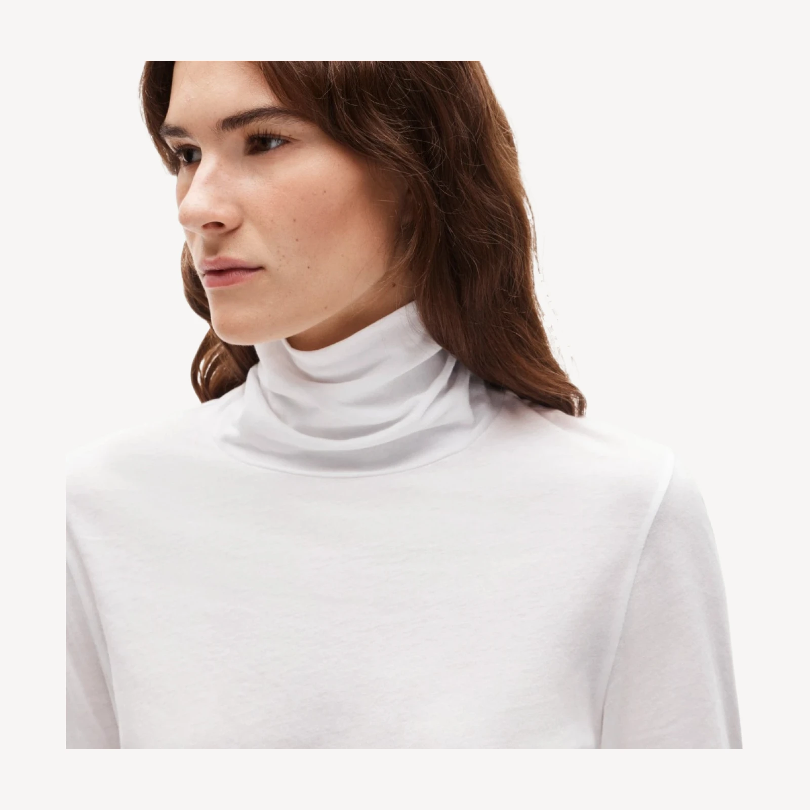 Feather jersey turtleneck