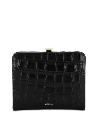 Vince Croc-Embossed Leather Frame Wallet