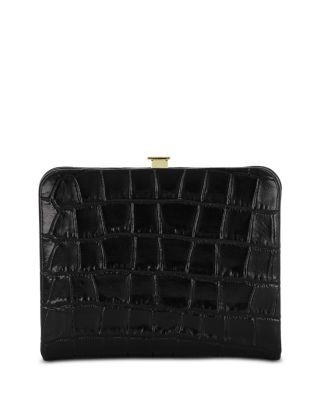 Vince Croc-Embossed Leather Frame Wallet