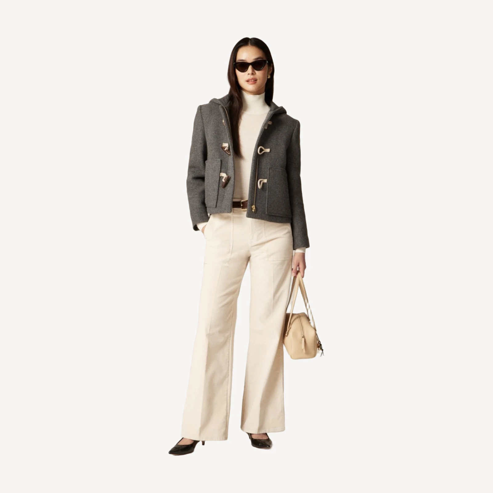 Camp-pocket wide-leg pant in stretch corduroy