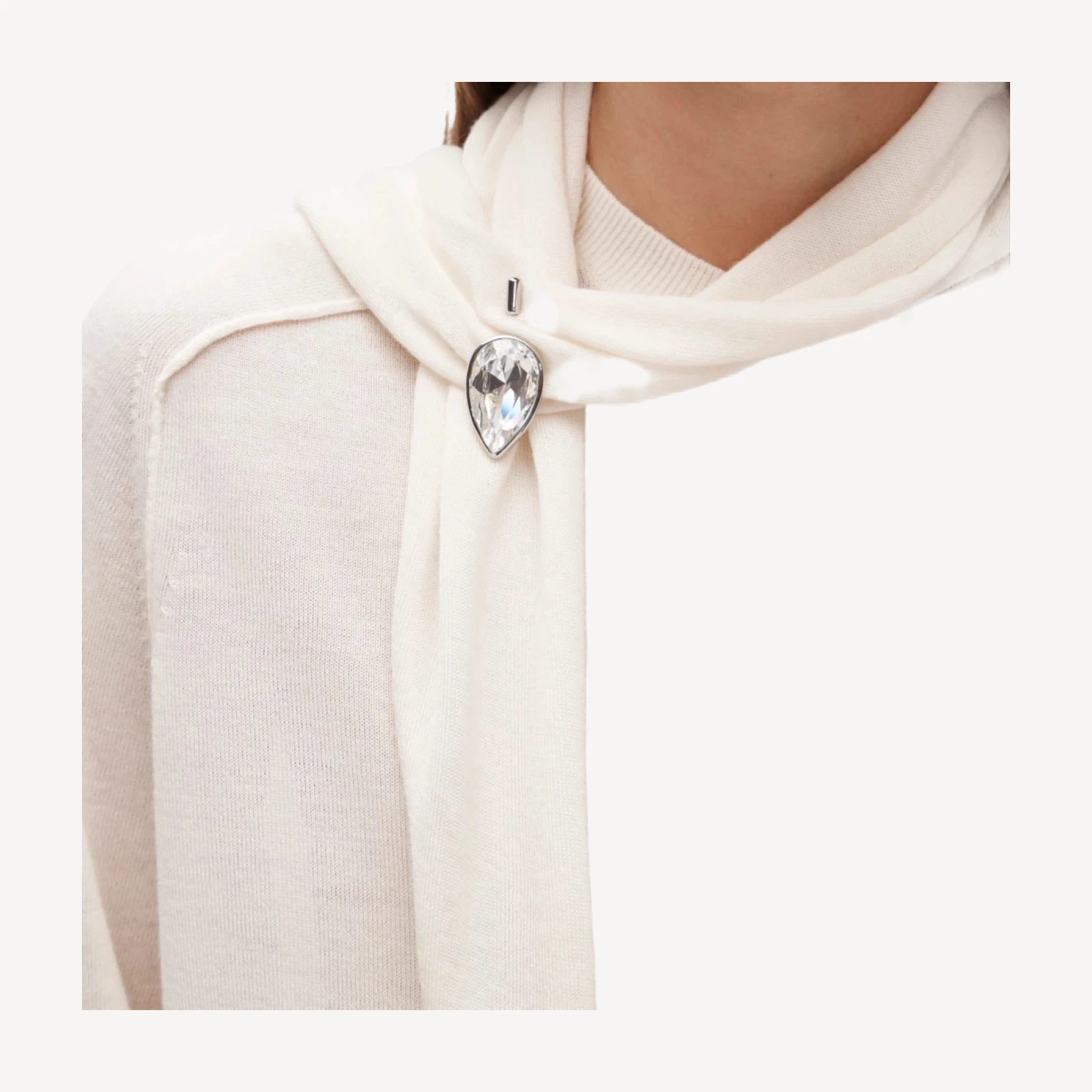 Teardrop crystal brooch