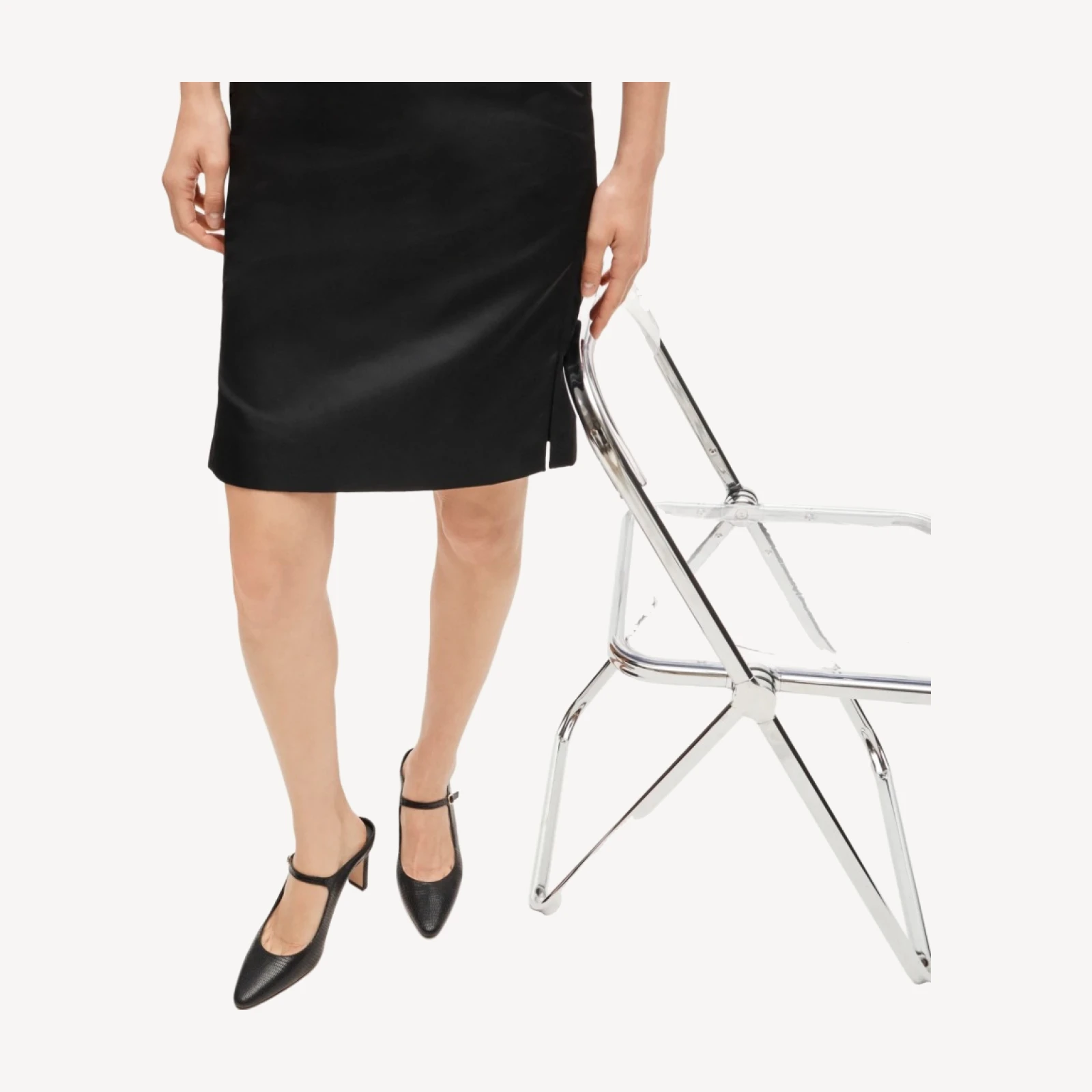 Mule pumps in lizard-embossed leather