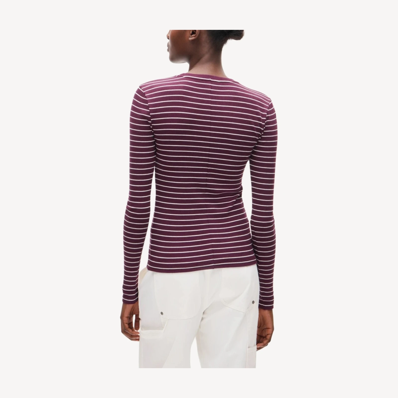 Perfect rib long-sleeve T-shirt in stripe